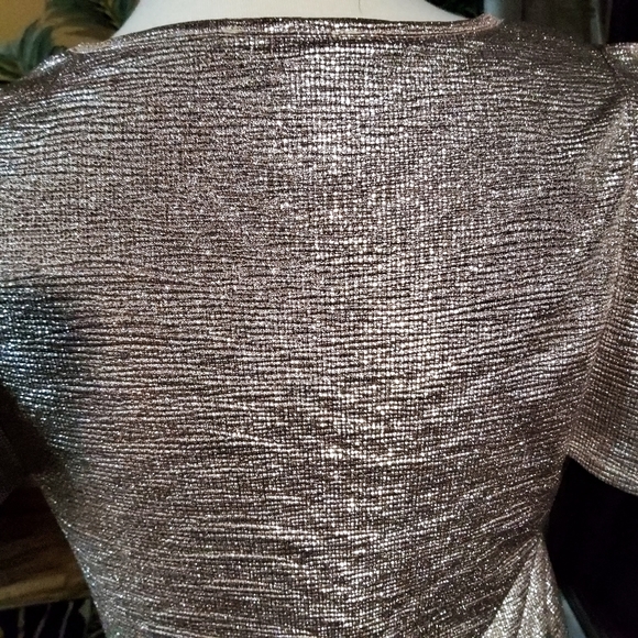 Glamorous Metallic Ruffle Sleeve Top - Picture 6 of 7